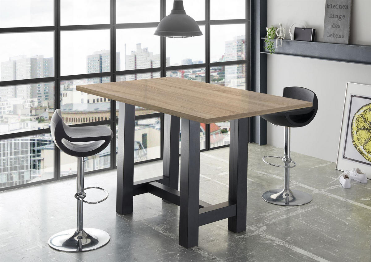 STEHTISCH Essa 2 140 x 70 x 105 aus Holzwerkstoff Eiche Sägerau - Graubraun, Holz (70/105/140cm) - 58aufmkessel