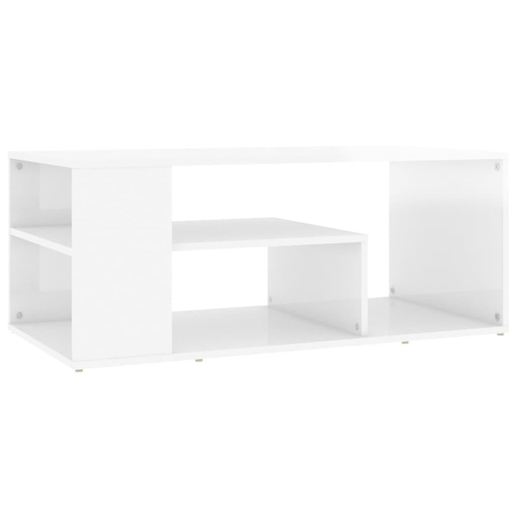 COUCHTISCH Hochglanz-Weiß 100x50x40 cm Holzwerkstoff - Weiß Hochglanz, Holzwerkstoff (50/100/40cm) - furnicato