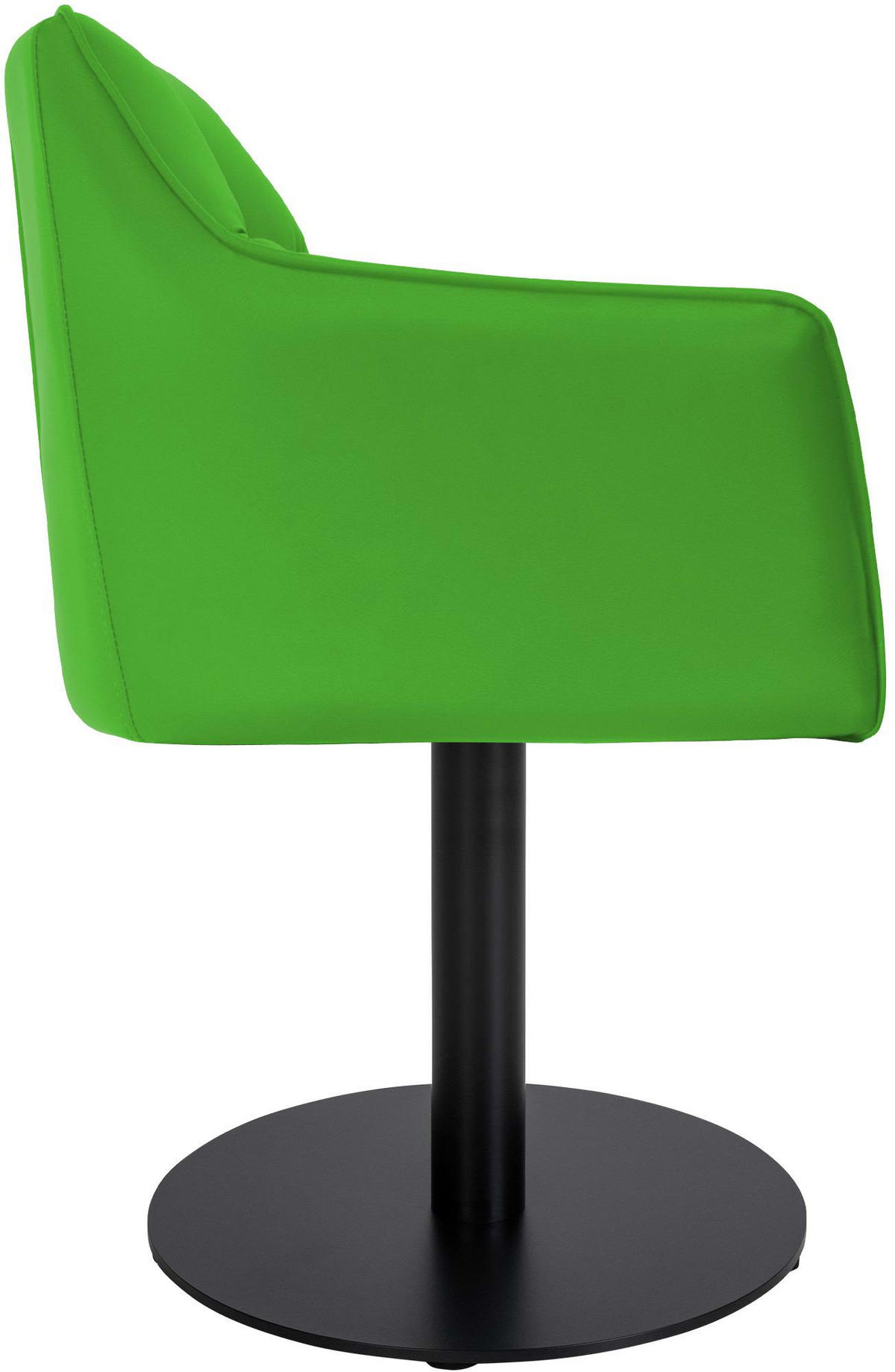 SESSEL Lederlook grün - Schwarz/Grün, Textil/Metall (64/75/48cm) - CLP