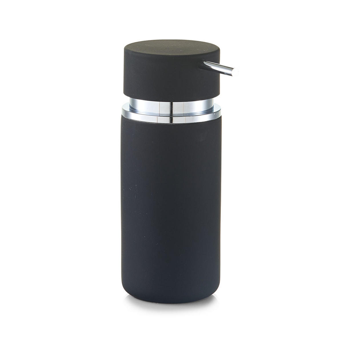 SEIFENSPENDER Rubber - Keramik, Schwarz - Schwarz, Keramik (6.6/16/6.6cm) - Zeller Present