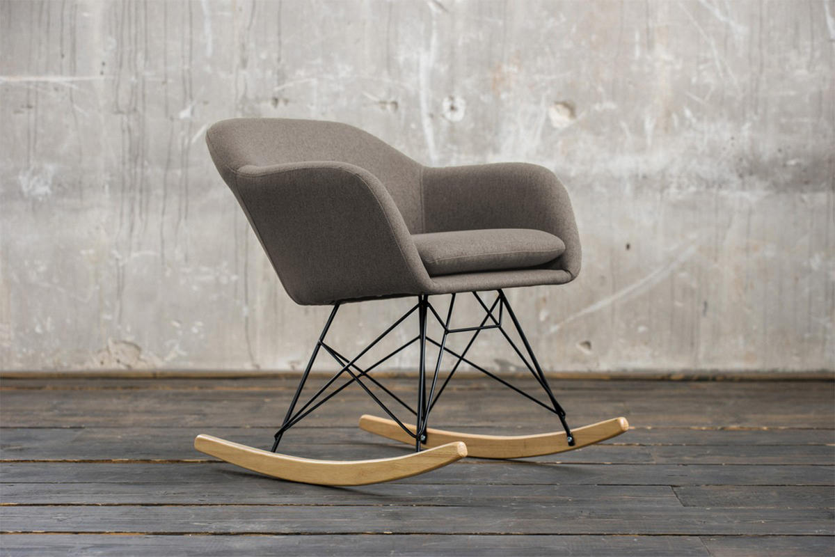 SCHAUKELSTUHL STELLA Braun Webstoff - Braun, Textil (62/73/75cm) - KAWOLA