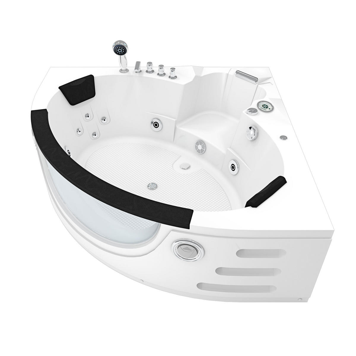 WHIRLPOOL Pool Badewanne Wanne W06R-SC 152x152cm - Weiß, Glas/Kunststoff (152/65/152cm) - AcquaVapore by Sandra Jentho