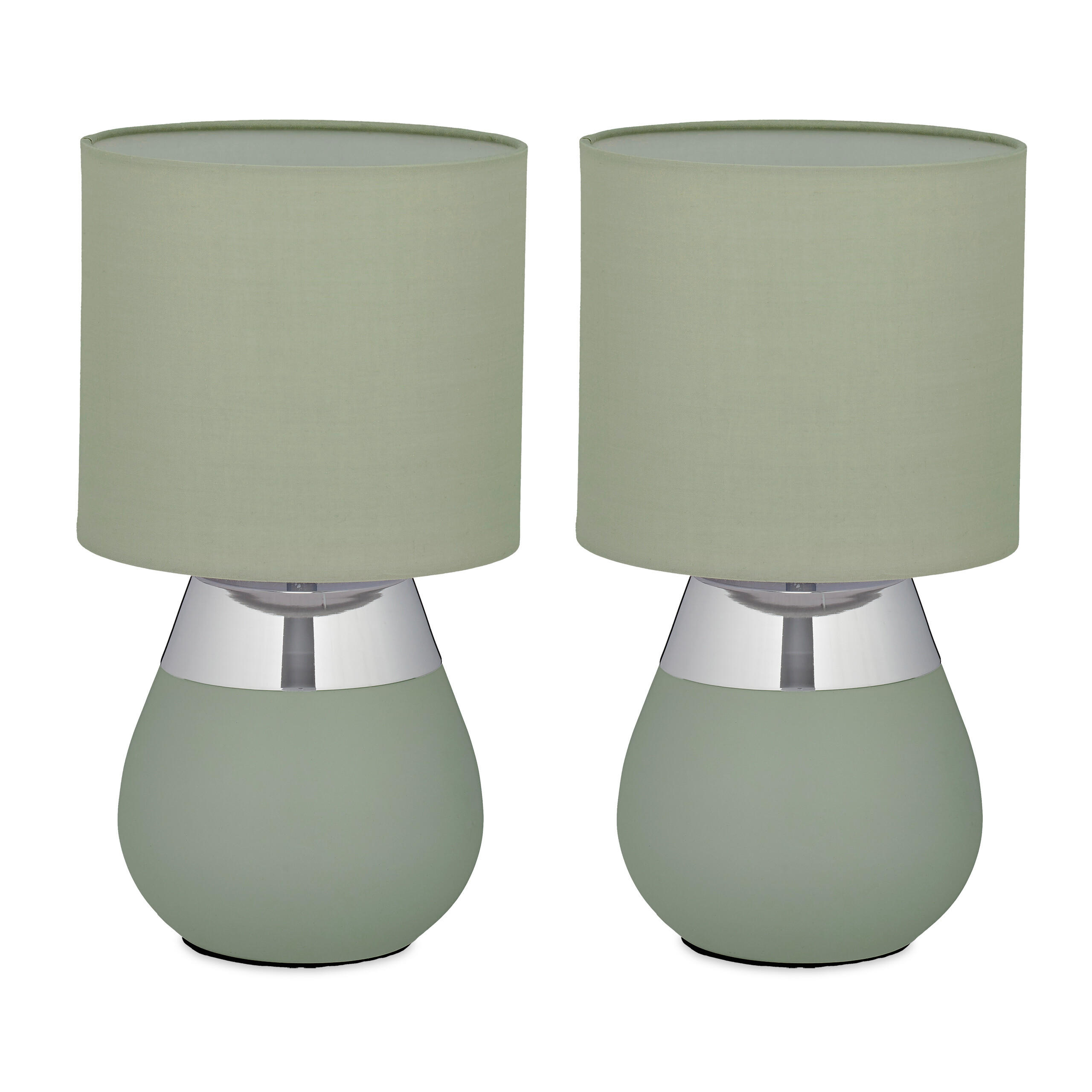 2XTISCHLAMPE - Grün, Kunststoff/Textil (18/18/32cm) - Relaxdays