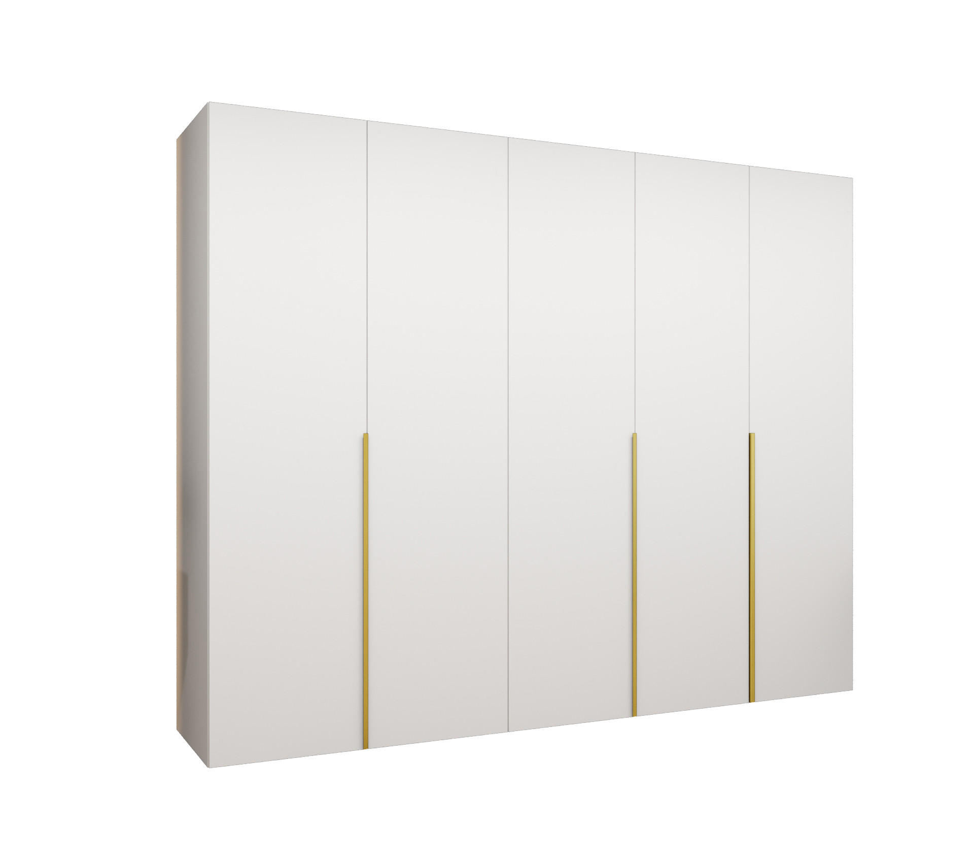 DREHTÜRENSCHRANK 202/250/52 5-türig - Goldfarben/Weiß, Holz (250/202/52cm) - Abiks Möbel