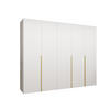 DREHTÜRENSCHRANK 202/250/52 5-türig - Goldfarben/Weiß, Holz (250/202/52cm) - Abiks Möbel