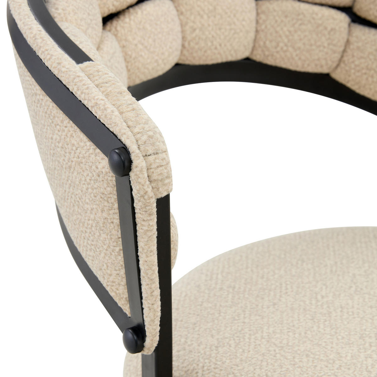 ARMLEHNSTUHL-SET DE-36781 2 Stück mit Samtbezug und schwarzen Metallbeinen Beige - Beige, Metall (57/78/64cm) - ComfortXL