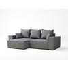 ECKSOFA MIT SCHLAFFUNKTION Moyo Grau Webstoff - Schwarz/Grau, Holz/Holzwerkstoff (255/148cm) - Maison de Reve