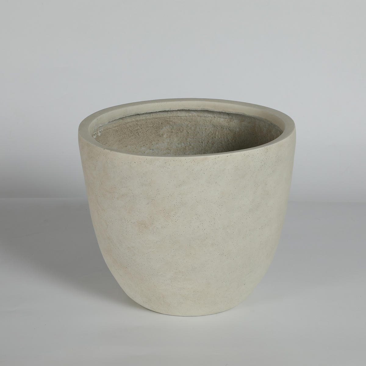 BLUMENTOPF Ø 45/38 cm Weiß mit Abflusslöcher (2 Stück) - Weiß, Naturmaterialen (37.8/32.2cm) - Oxeza