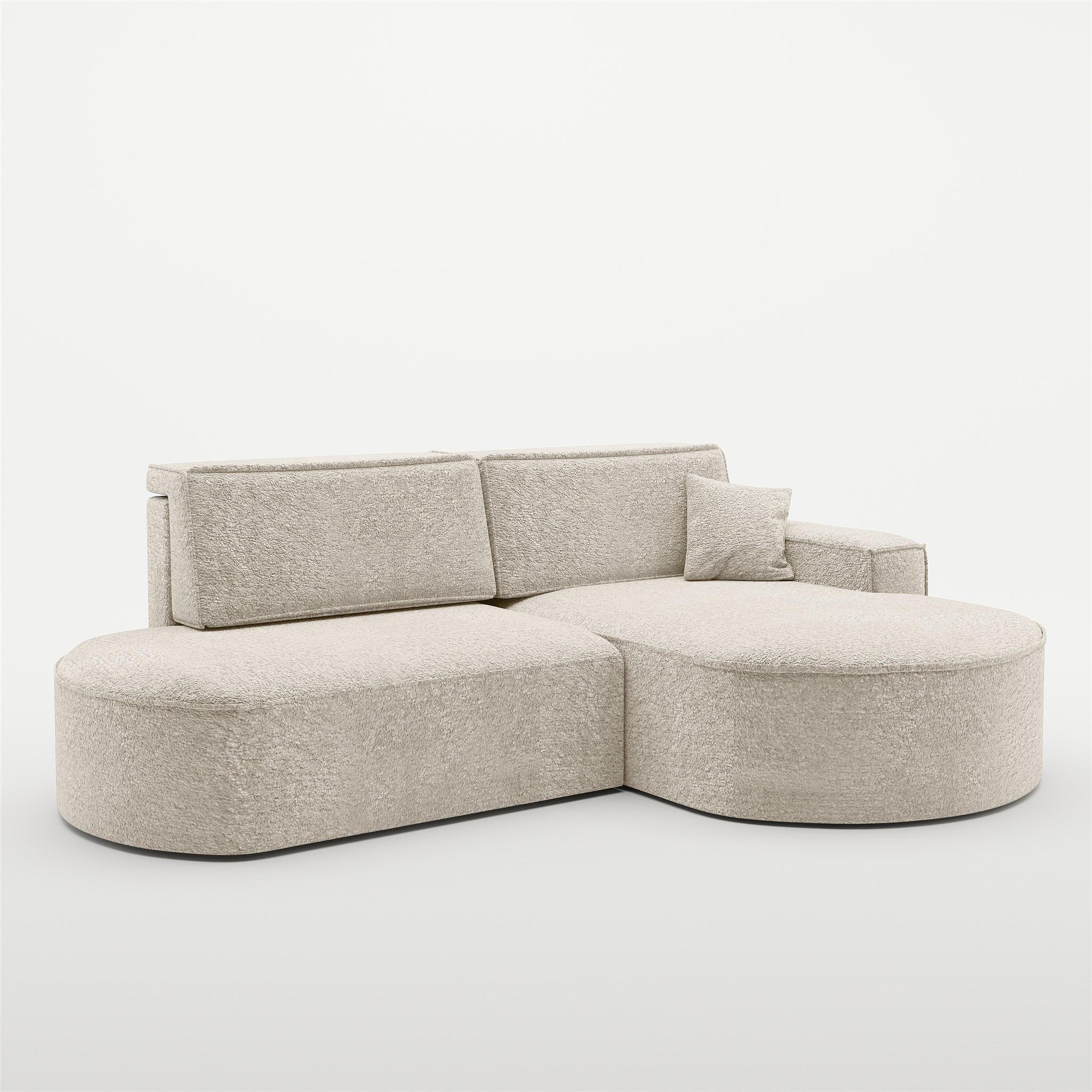 ECKSOFA Venedig Mit Schlaffunktion - Creme, Holzwerkstoff/Textil (278/179cm) - Fun Möbel