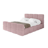 POLSTERBETT mit Bettkasten und Lattenrost, Bett mit Kopfteil, Boxbett ohne Matratze, Doppelbett mit Stauraum - NATA-Z 120x200 Rosa - Rosa, Holzwerkstoff/Textil (120/200cm) - ALTDECOR