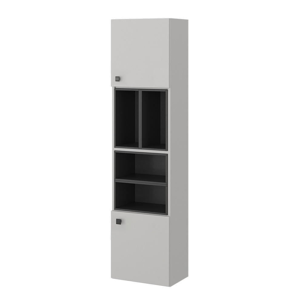 Vicco KOUPELNOVÁ SKŘÍŇKA Gerta Šedá 37.5 x 150 cm s dvířky a otevřenými přihrádkami