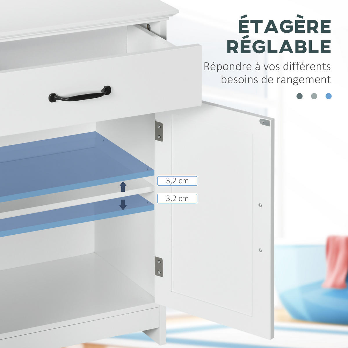 MIDISCHRANK DE-17337 Weiß - Weiß, Holzwerkstoff (30/75/60cm) - ComfortXL