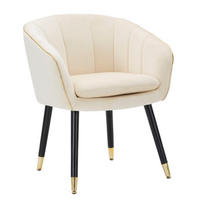 SESSEL Paris, cremefarben und goldfarben, Polyester, Kiefernholz und Metall, 62 x 58 x 78 cm - Goldfarben/Creme, Holz/Kunststoff (62/78/58cm) - Mauro Ferretti
