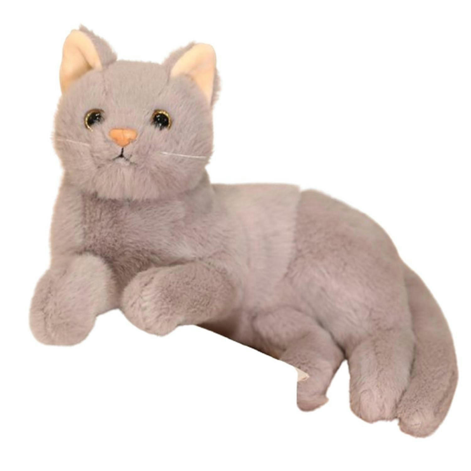 KUSCHELTIER Katze Lebensecht 30 cm Grau - Grau, Textil (10/29cm)