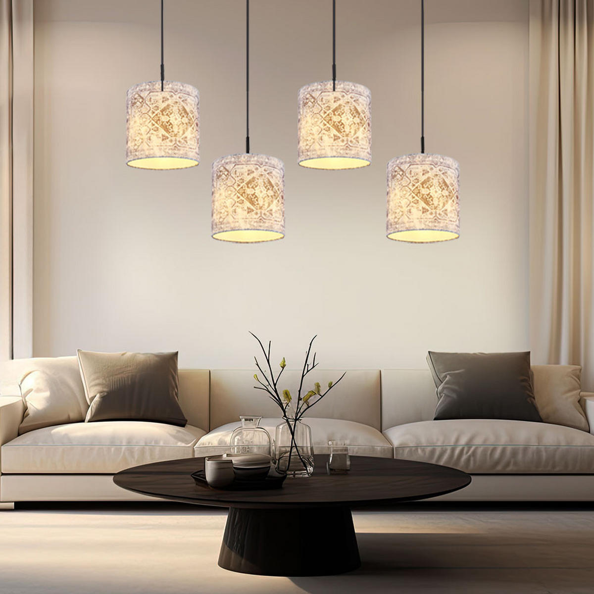 HÄNGELEUCHTE GABRIELE Metall Grau - Grau, Metall (100/20/150cm)