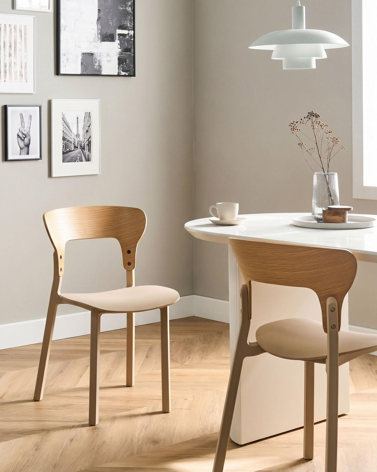 ESSZIMMERSTUHL 2er-Set Hellbeige Walden - Beige, Holzwerkstoff (48/79/52cm) - Beliani