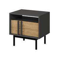 NACHTTISCH Alsy AL13 - Eichefarben/Anthrazit, Holzwerkstoff/Kunststoff (53/53/43cm) - MIRJAN24