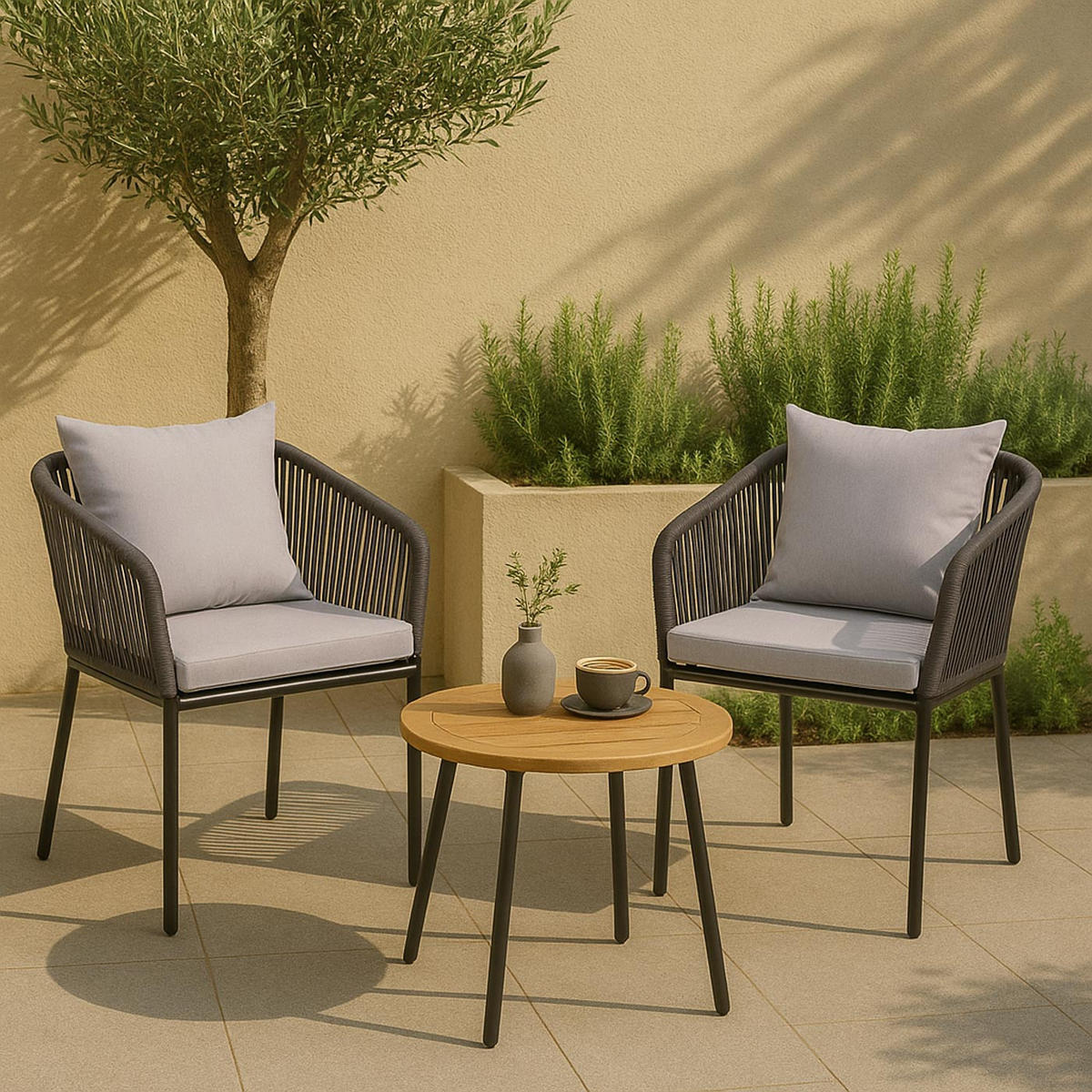 GARTENSTUHL Anthrazit, Grau - Anthrazit/Grau, Textil (55/75/55cm) - MCW