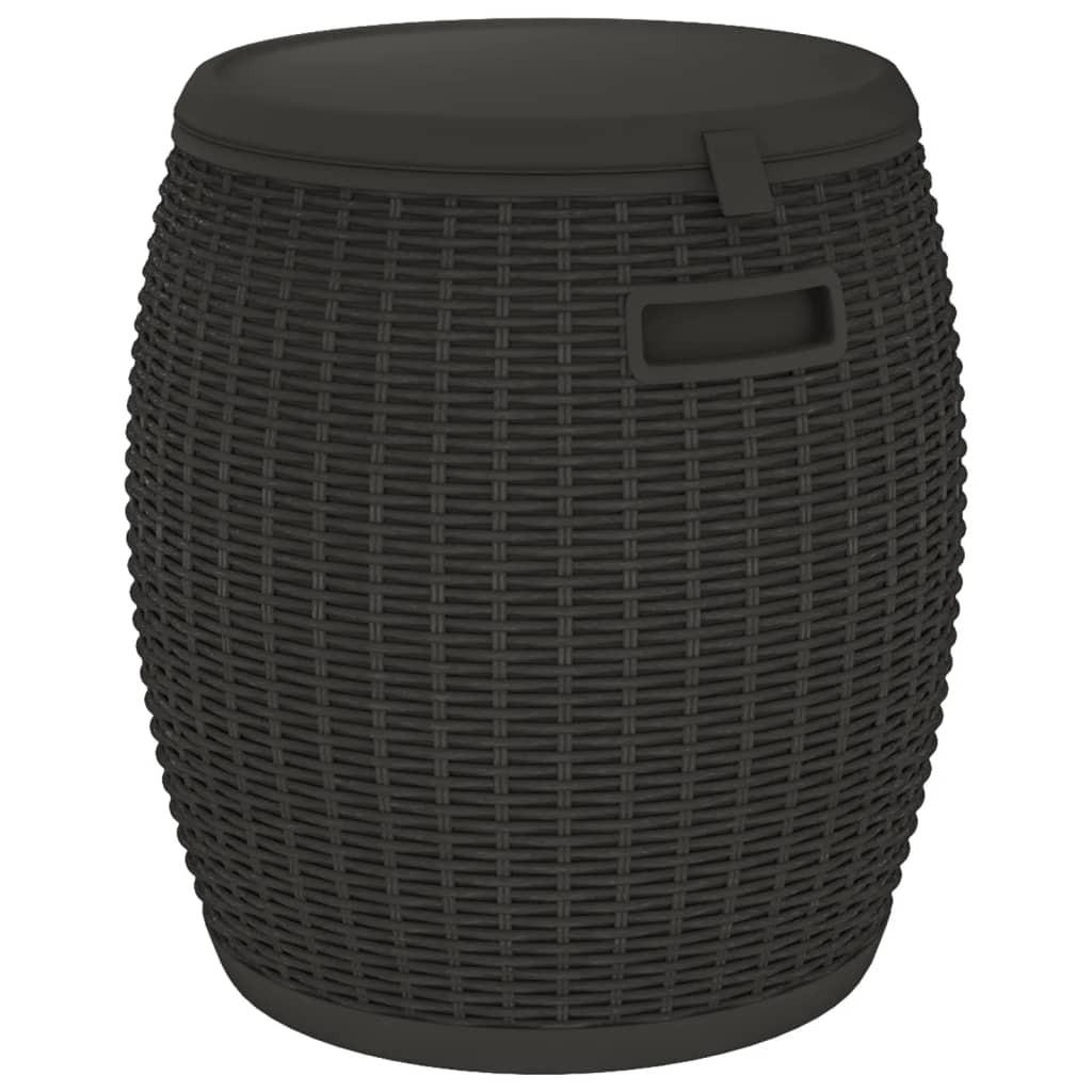 4-IN-1 Gartenbox Schwarz Polypropylen - Schwarz, Kunststoff (42.5/44/42.5cm) - furnicato