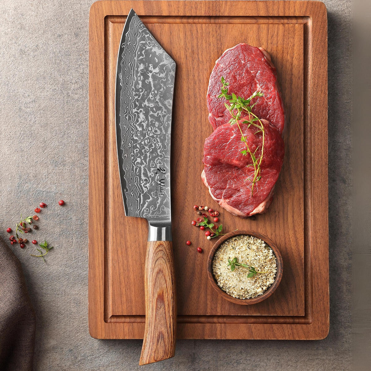 BLOCKMESSER 20 cm - Braun, Holz/Metall (35cm) - Wakoli