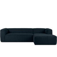 ECKSOFA-RECHTS FEROX Modern, Cord-Stoff, marineblau - Blau/Grün, Textil (305/175cm) - KONSIMO®
