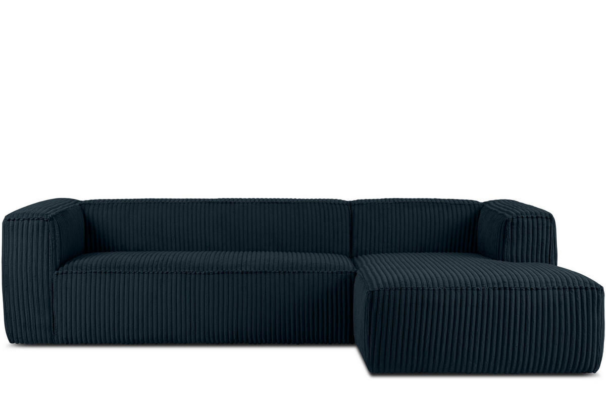 ECKSOFA-RECHTS FEROX Modern, Cord-Stoff, marineblau - Blau/Grün, Textil (305/175cm) - KONSIMO®