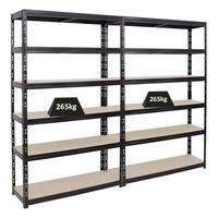 SCHWERLASTREGAL Giant Tiger 2er-Set mit 2x 200x120x40 cm Fachlast 265 kg 6-Ebenen Schwarz - Schwarz, Metall (240/200/40cm) - PROREGAL