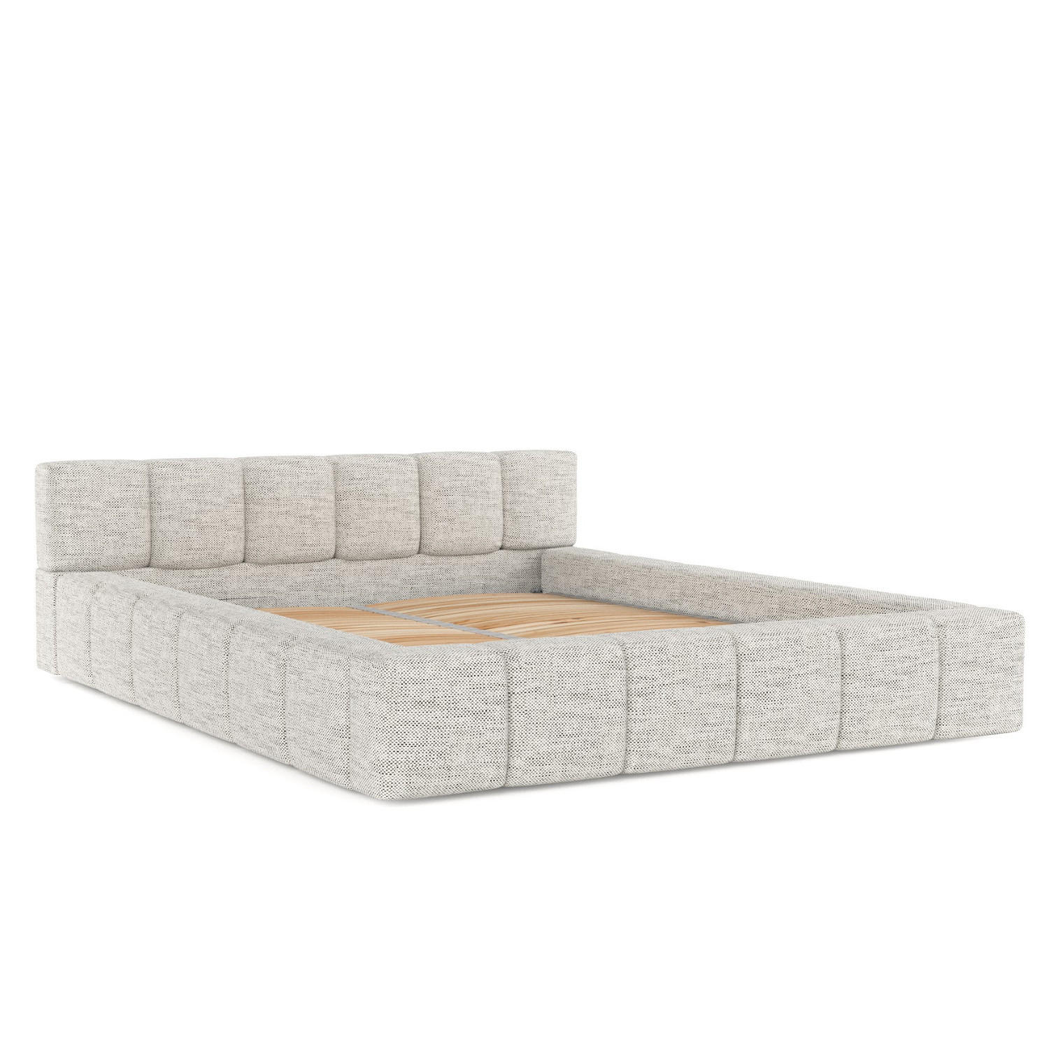 POLSTERBETT Milos mit Stauraum 180/200 cm Hellgrau im Modesto Stoff - Hellgrau/Schwarz, Holz/Holzwerkstoff (180/200cm) - AltaBeds