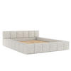 POLSTERBETT Milos mit Stauraum 180/200 cm Hellgrau im Modesto Stoff - Hellgrau/Schwarz, Holz/Holzwerkstoff (180/200cm) - AltaBeds