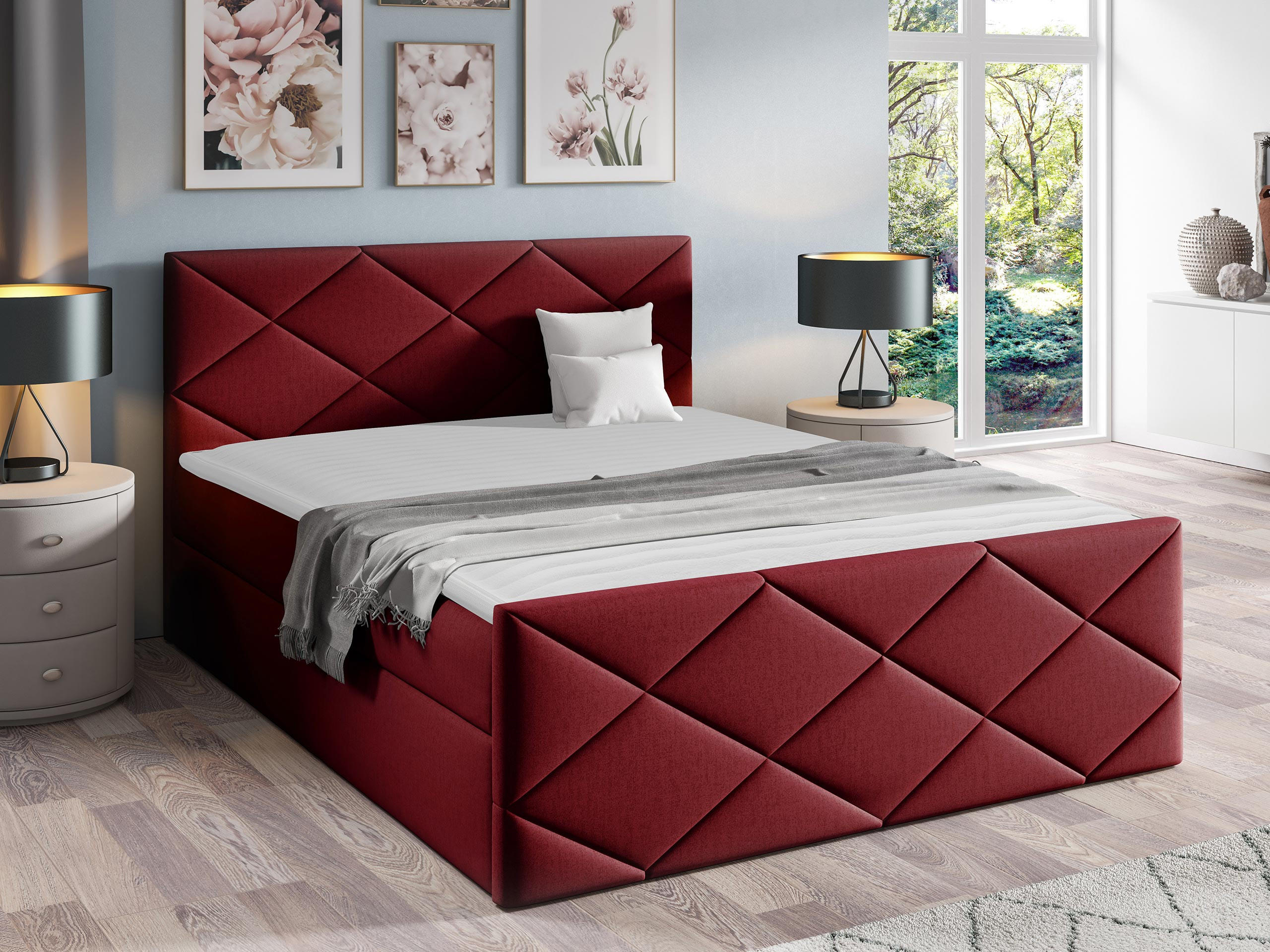 BOXBETT Herkules - Bordeaux, Holz (180/200cm) - MIRJAN24