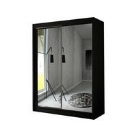 SCHIEBETÜRENSCHRANK DOMA - Schwarz, Holzwerkstoff (150/215/61cm) - Meblini