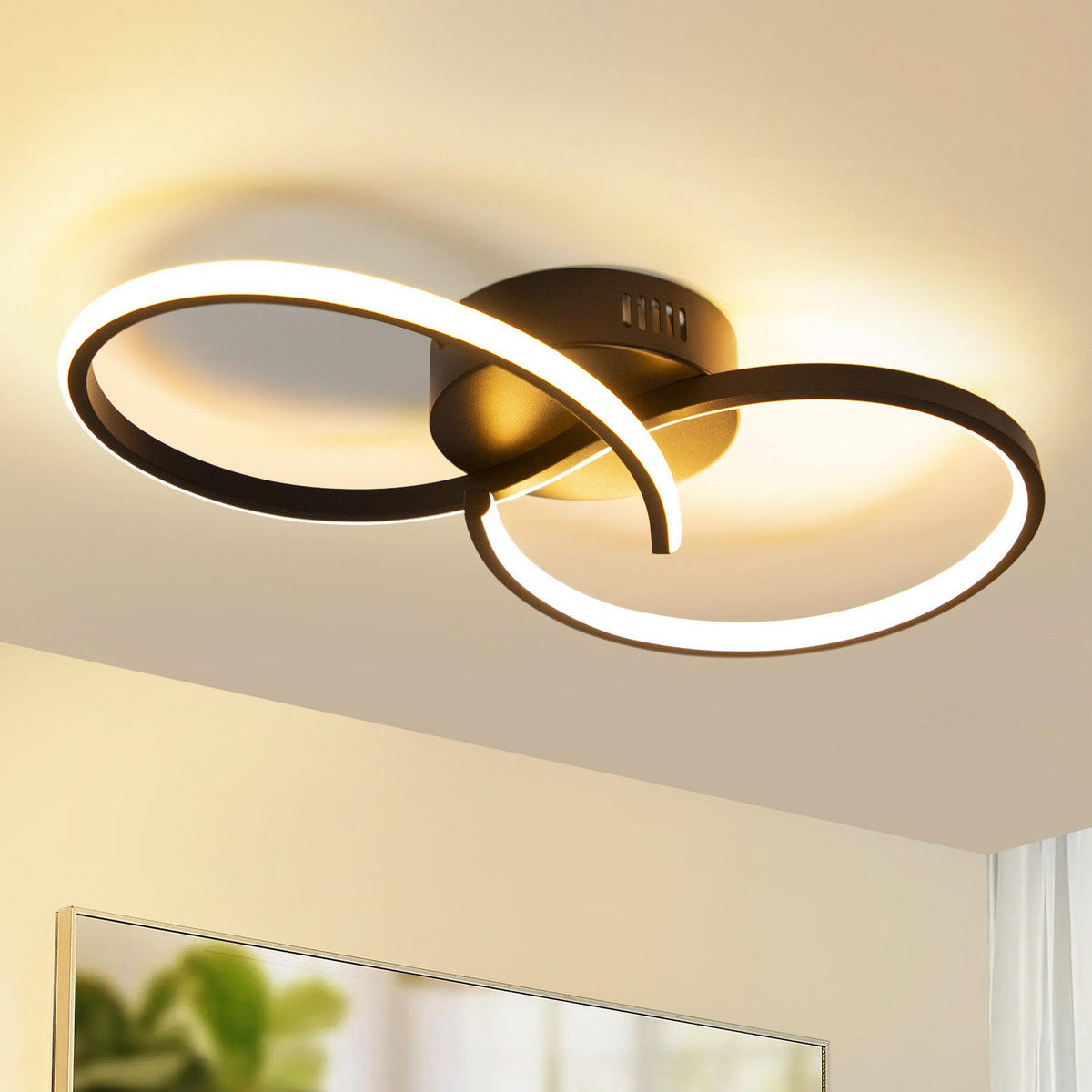 LED-DECKENLEUCHTE Zwickau 40/20.5/10 cm - Schwarz, Metall (40/20.5/10cm) - Nettlife