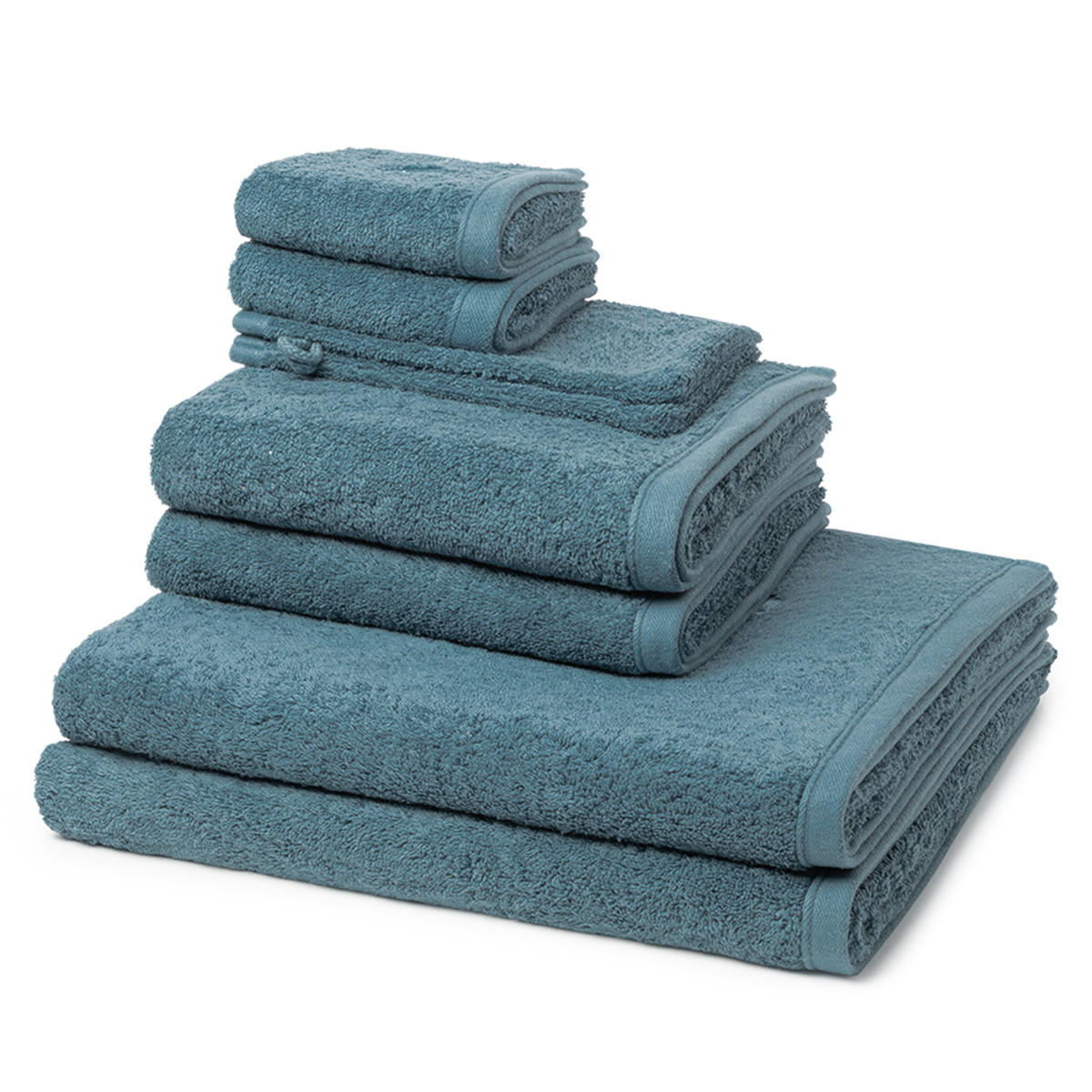 FROTTIERSET Vita 8-teilig - Dunkelgrün, Textil (50/100cm) - Ross