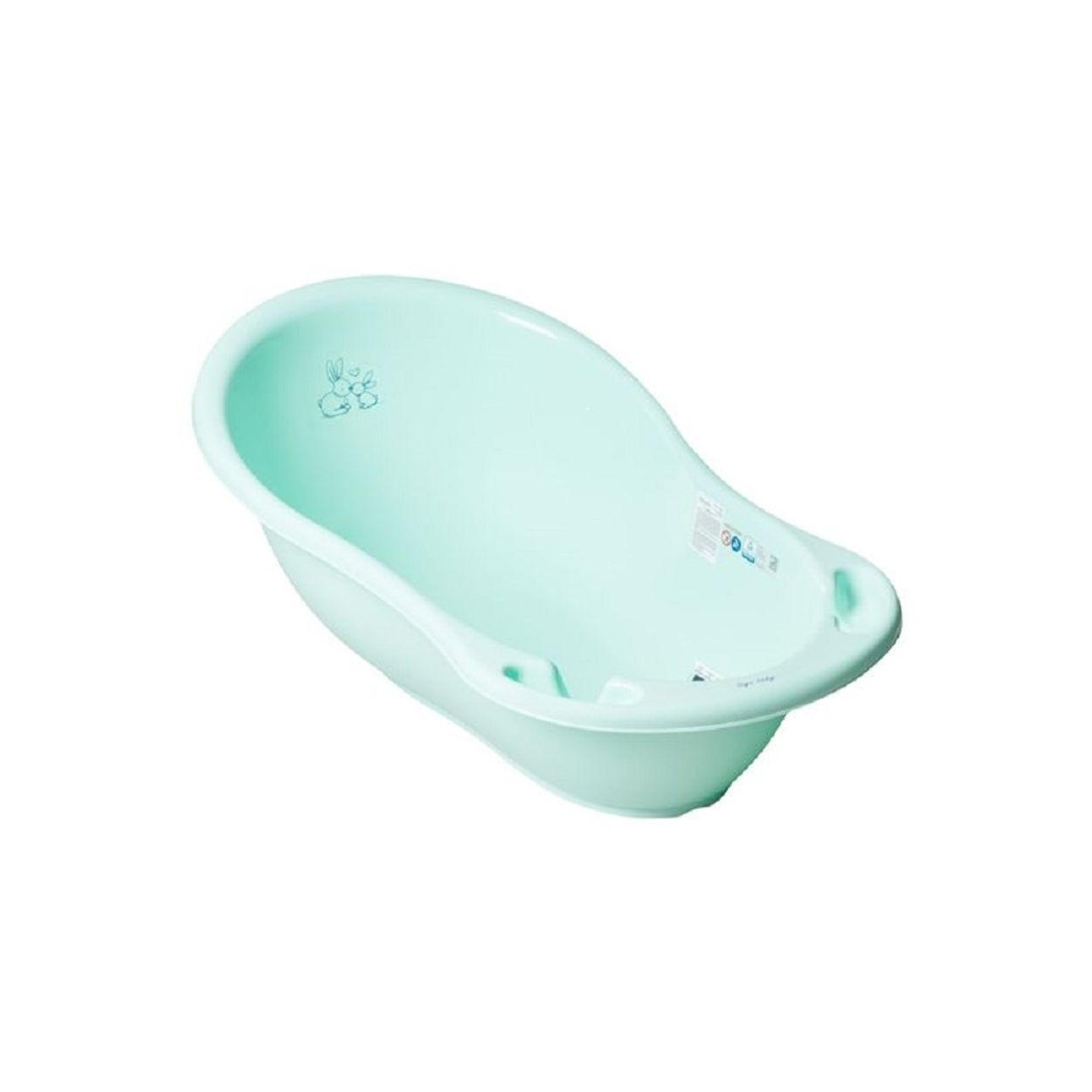 BABYBADEWANNE Marea Hase grün Ablagefächer, 102 cm lang, ab Geburt - Grün, Kunststoff (52/102cm) - Chipolino
