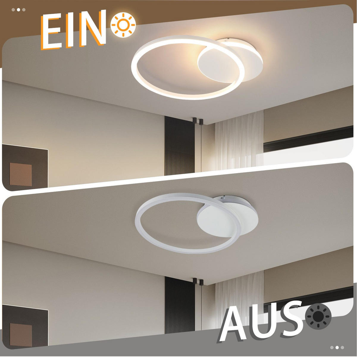 LED-DECKENLEUCHTE Layman 30/35/5cm - Weiß, Metall (35/30/5cm) - Nettlife