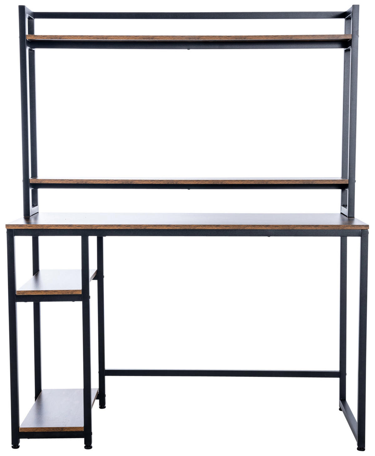 SCHREIBTISCH 120/50/150 cm Holz schwarz/braun - Schwarz/Braun, Holz/Metall (50/120/150cm) - CLP