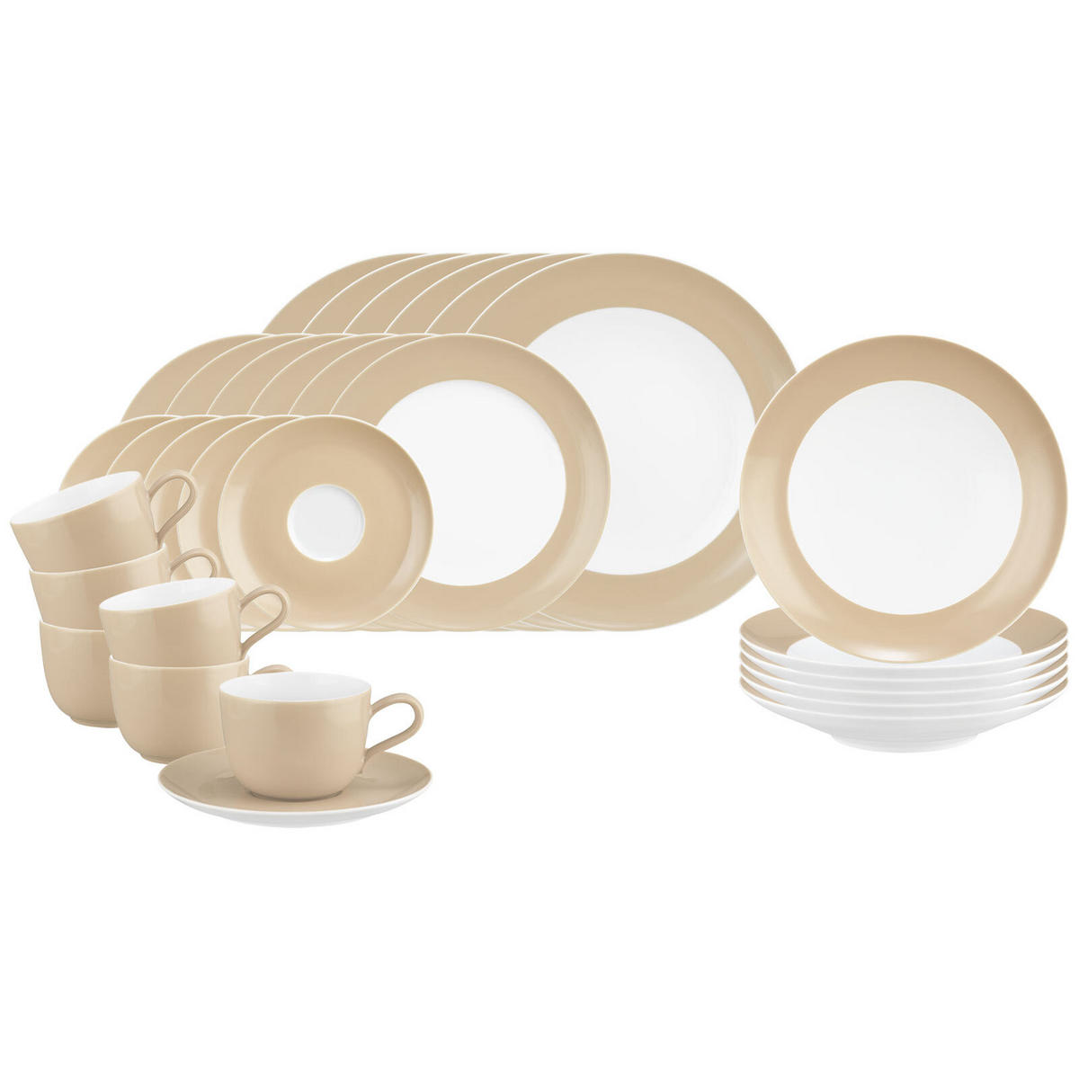 KOMBISERVICE Liberty Pure Colors Dusty Beige 30er Set - Beige, Keramik (1/1/1cm) - Seltmann Weiden