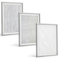 BILDER SET 3er Set - 40x60 cm Silberner Rahmen - Helle Sandmusterstrukturen - Silberfarben, Kunststoff (40/60cm) - TULUP