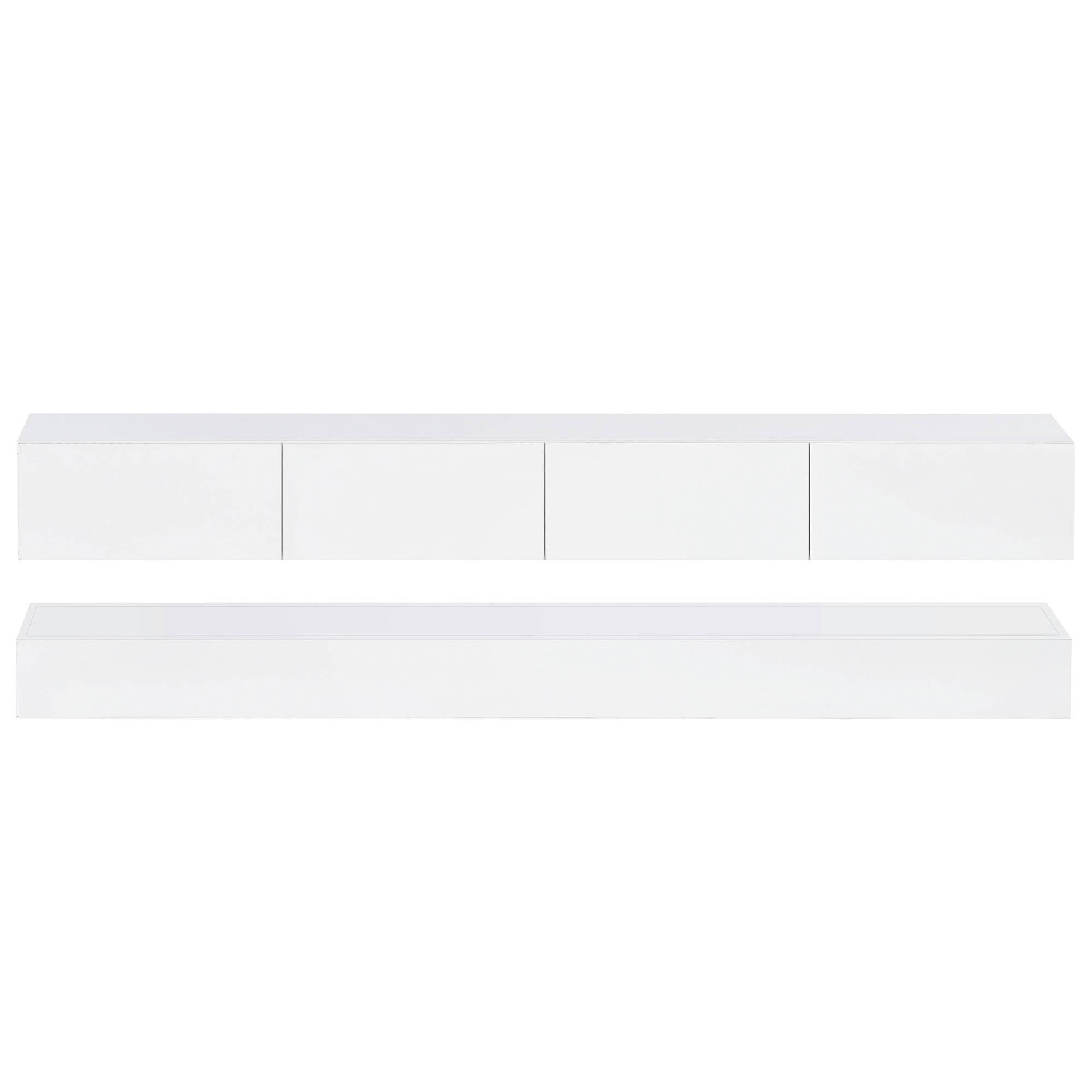 LOWBOARD Lugano Weiß 130/33/15 cm - Weiß, Holzwerkstoff (130/15/33cm) - PANGIVO