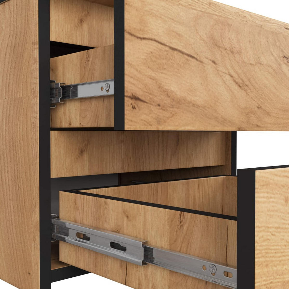 NACHTTISCH Eiche Craft 40/40/35 - Eiche Artisan, Holzwerkstoff (40/40/35cm) - RAUMHIRSCH FURNITURE