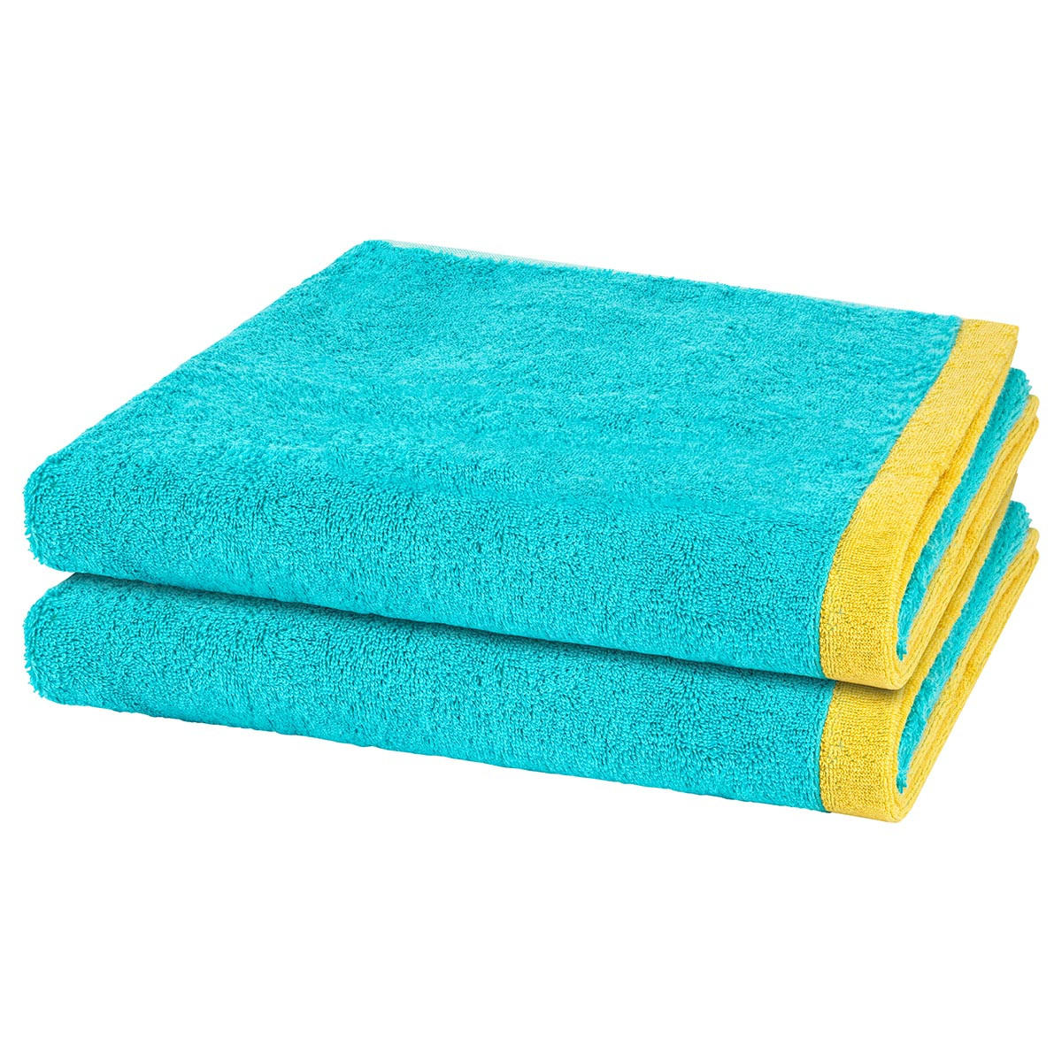 DUSCHTUCH Lifestyle Splash 2er-Set - Türkis, Textil (70/140cm) - Cawö