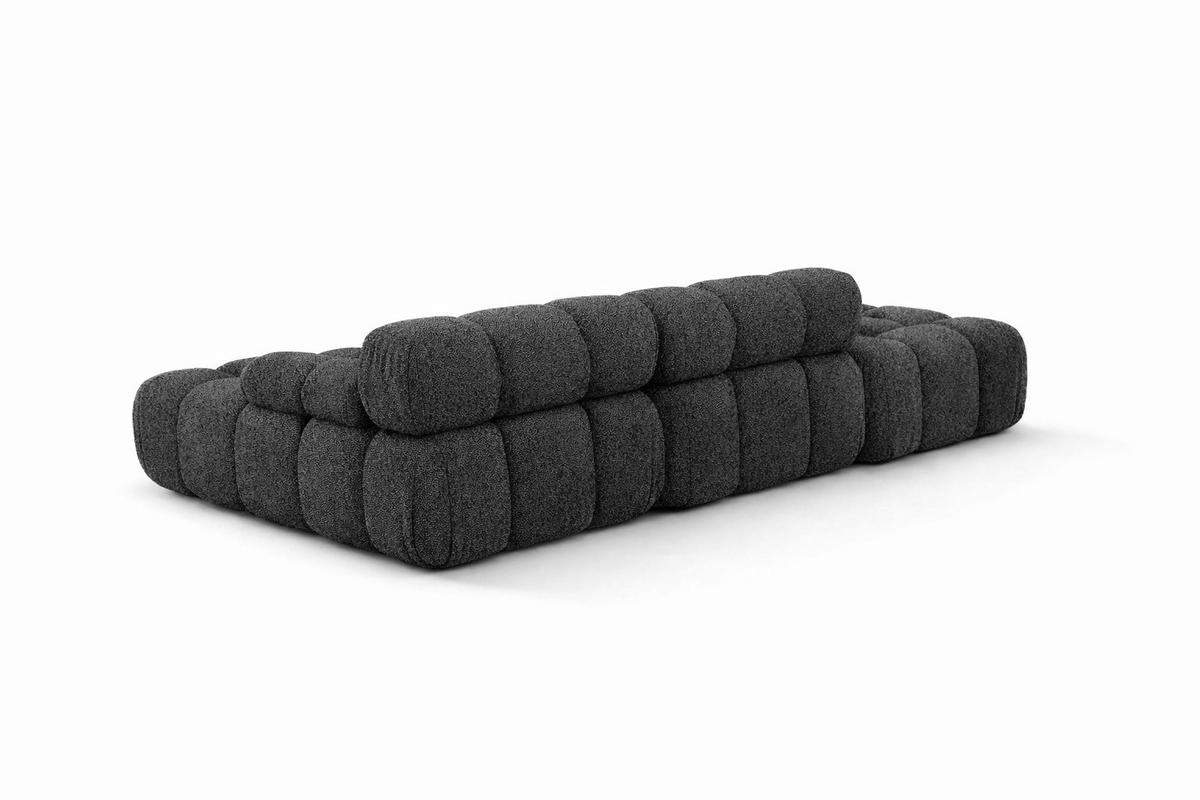 ECKSOFA L-Form Modular Mit Hocker, Bouclé-Stoff Abriamo, Graphit, Links, Selia - Graphitfarben, Holz (285/160cm) - Kaiser Möbel