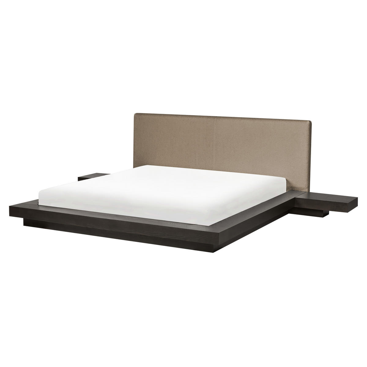 POSTEL s roštem 160/200 cm MDF deska Tmavě hnědá Zen - tmavě hnědá, dřevo (160/200cm) - Beliani