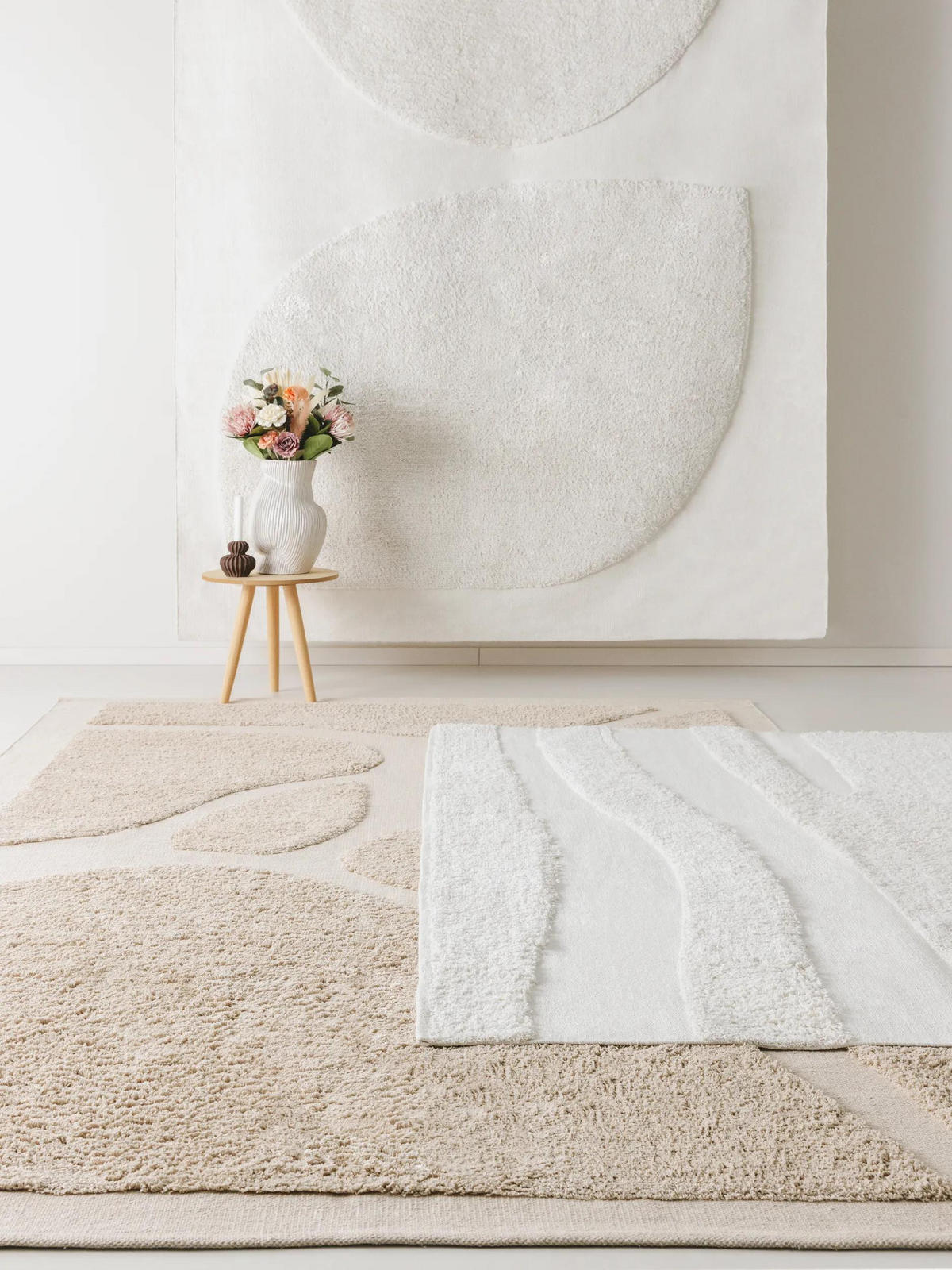 BAUMWOLLTEPPICH Isla Cream 160x230 cm - Creme, Textil (160/230cm) - benuta Pop