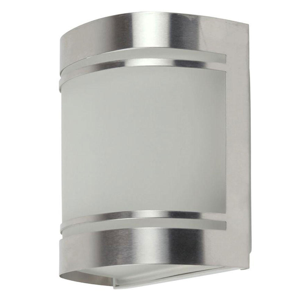 WANDLEUCHTE Edelstahl Silber satiniert - Silberfarben, Glas (14/16.5/10.5cm)
