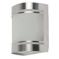 WANDLEUCHTE Edelstahl Silber satiniert - Silberfarben, Glas (14/16.5/10.5cm)