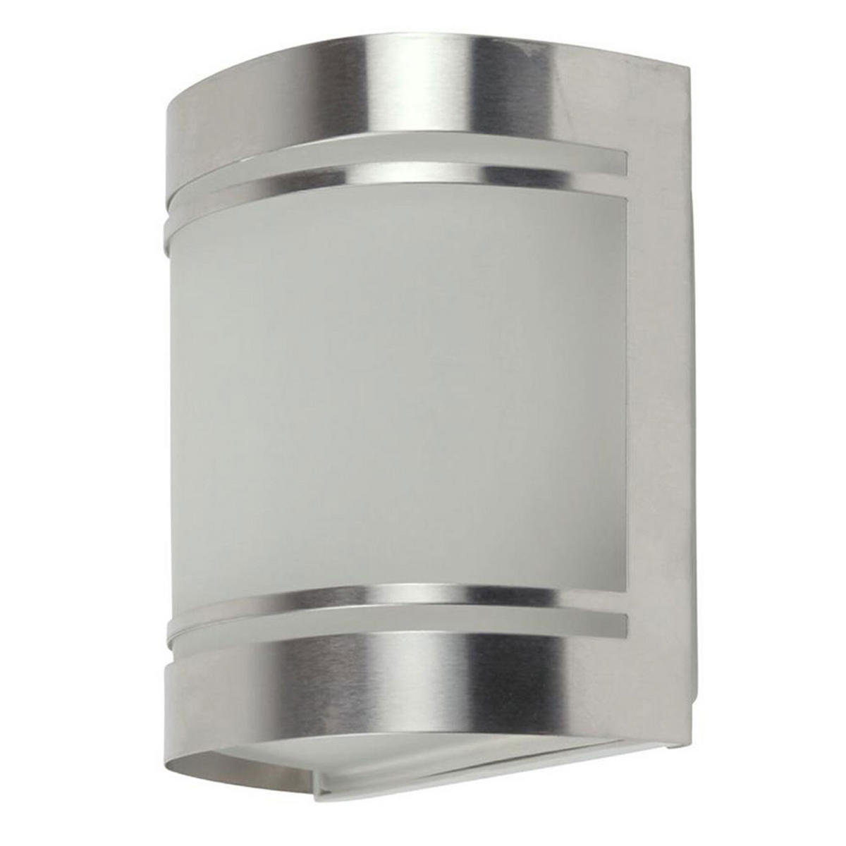 WANDLEUCHTE Edelstahl Silber satiniert - Silberfarben, Glas (14/16.5/10.5cm)