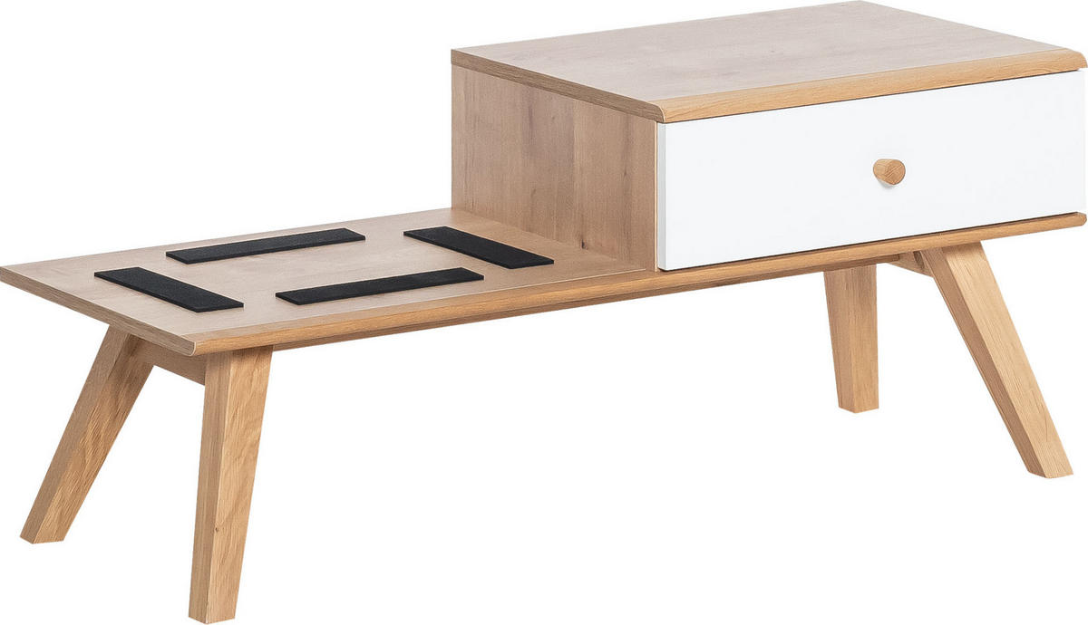SITZBANK MIT SCHUBLADE NATURE - Weiß, Holzwerkstoff (100/43/40cm) - Vox Möbel