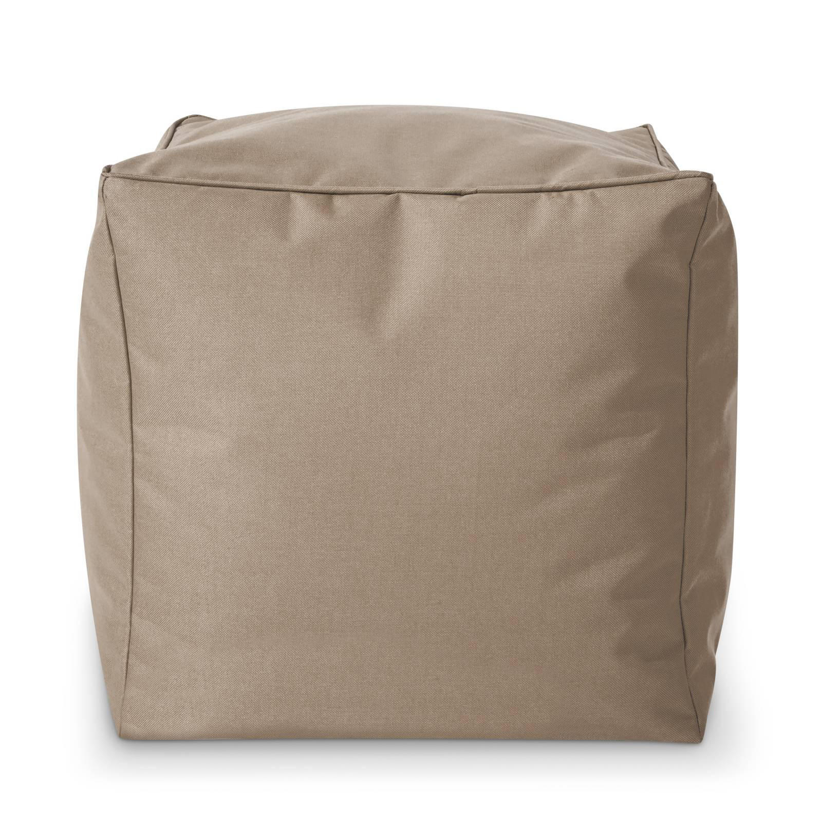 SITZSACK-HOCKER Pouf "Cube" 40x40x40cm - Taupe, Textil (40/40/40cm) - Green Bean