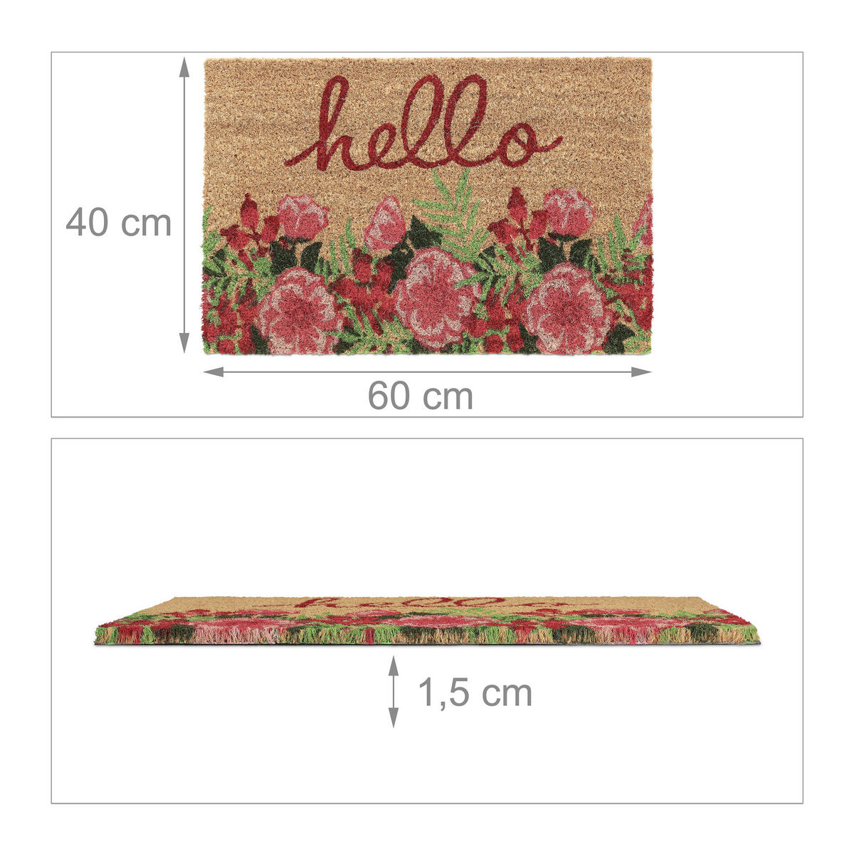 FUSSMATTE - Multicolor, Kunststoff/Textil (60/40cm) - Relaxdays